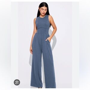 Cider Blue Sleeveless Jumpsuit